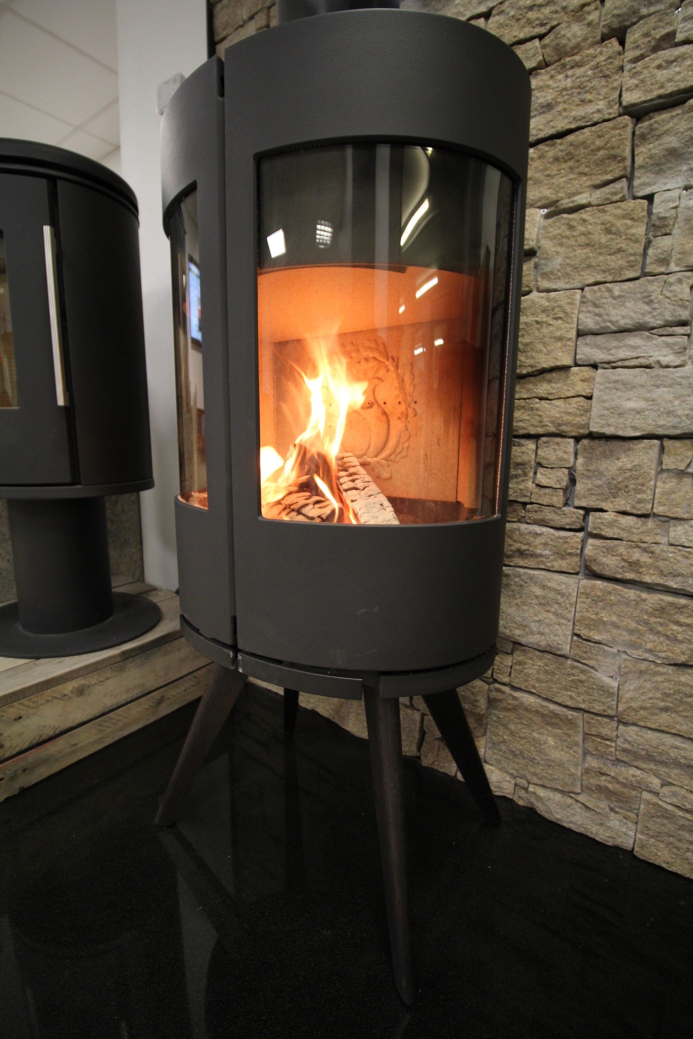 The Morso 6612 Gold Tinted Wood Burning Stove.