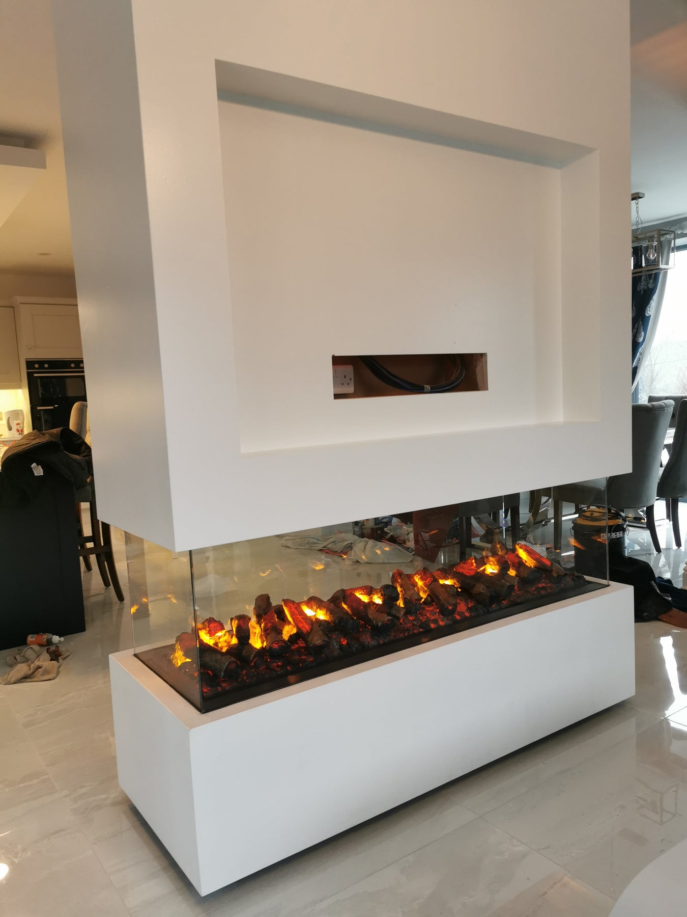 4 sided Custom Electric Fires