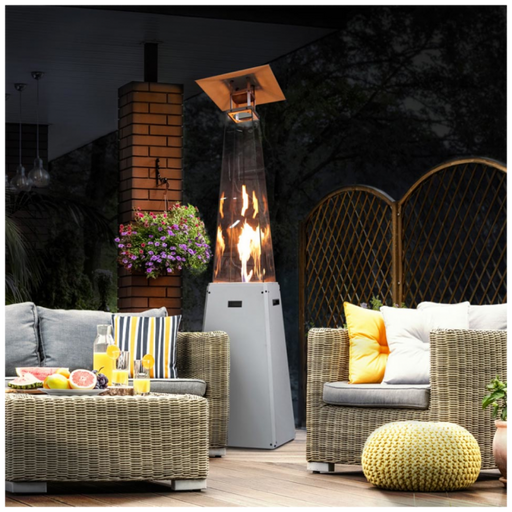 Kratki Umbrella White Patio Gas Heater Without Brackets