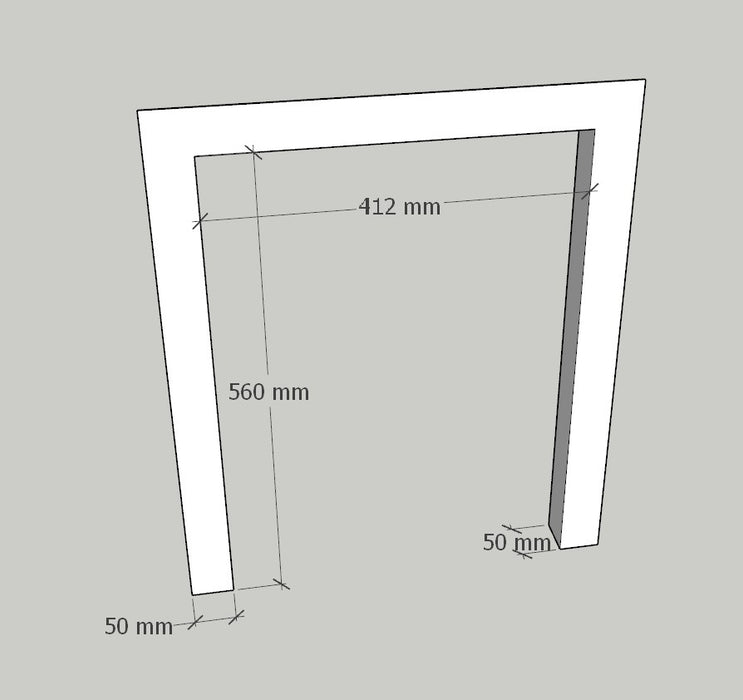 16" Stainless Steel Open Fireplace Frame