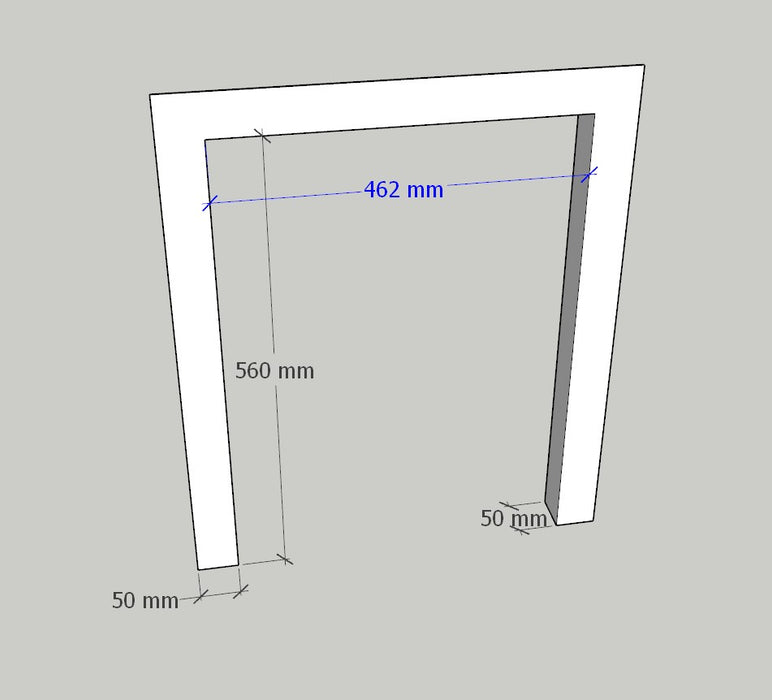 18" Matt Black Open Fireplace Frame