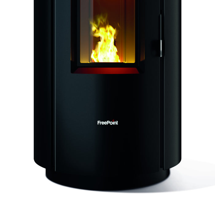 Free Point Chrome 5 Pellet Stove 5.5kW With Gold Trim