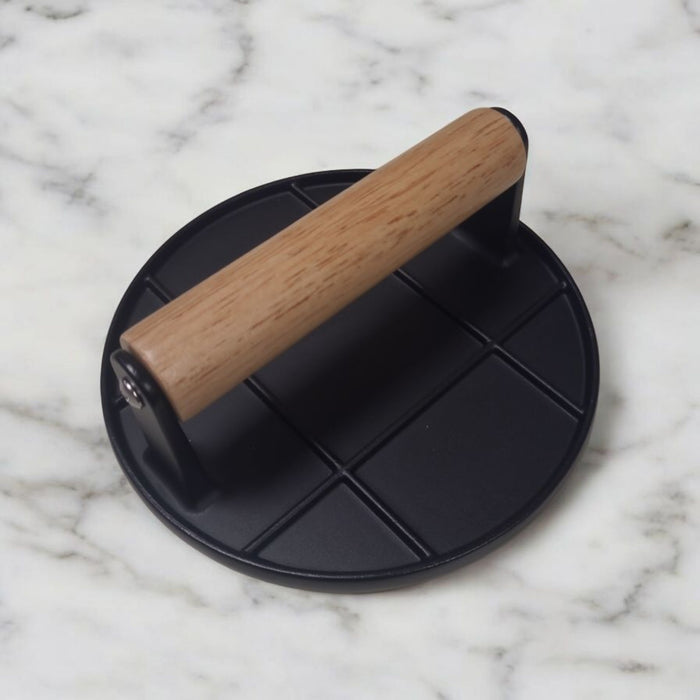 Cast Burger Smasher with Wooden Handle 160mm