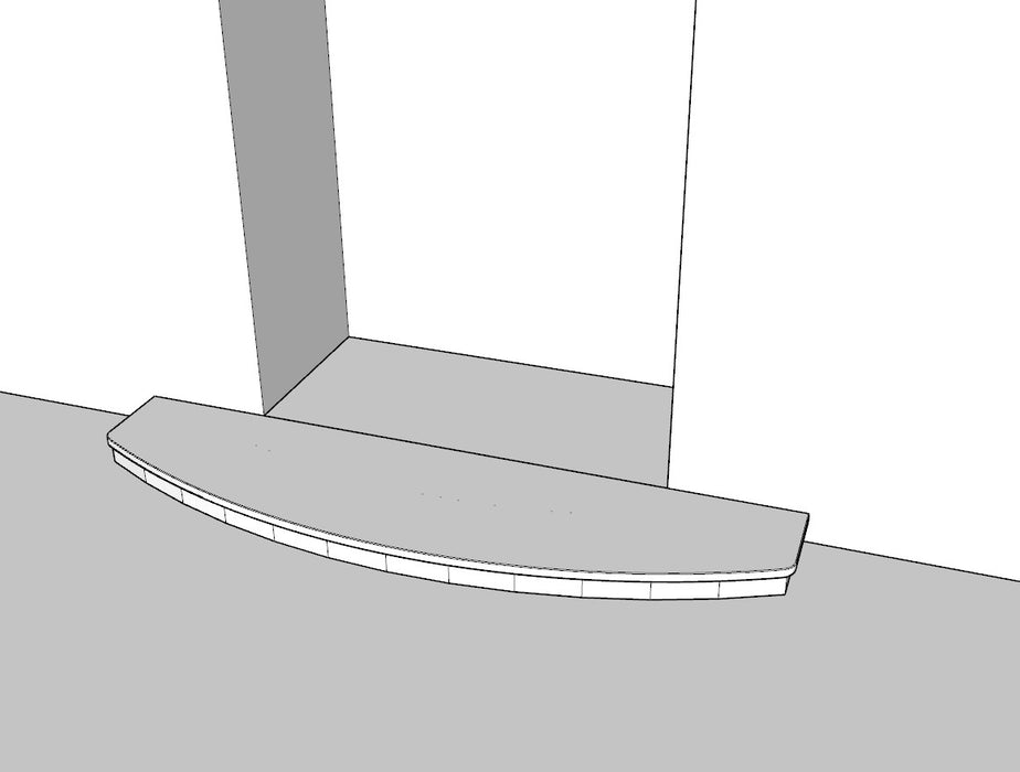 Custom Polished Black Granite Curved Hearth (2 Piece)