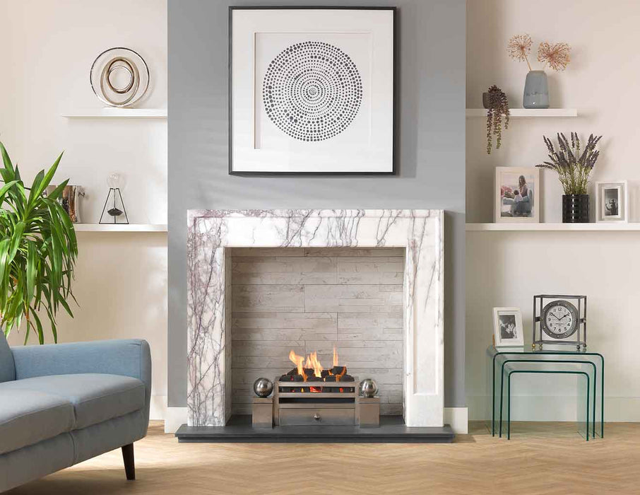 Allora Mantel Lilac Marble 51" Veined Marble Surround