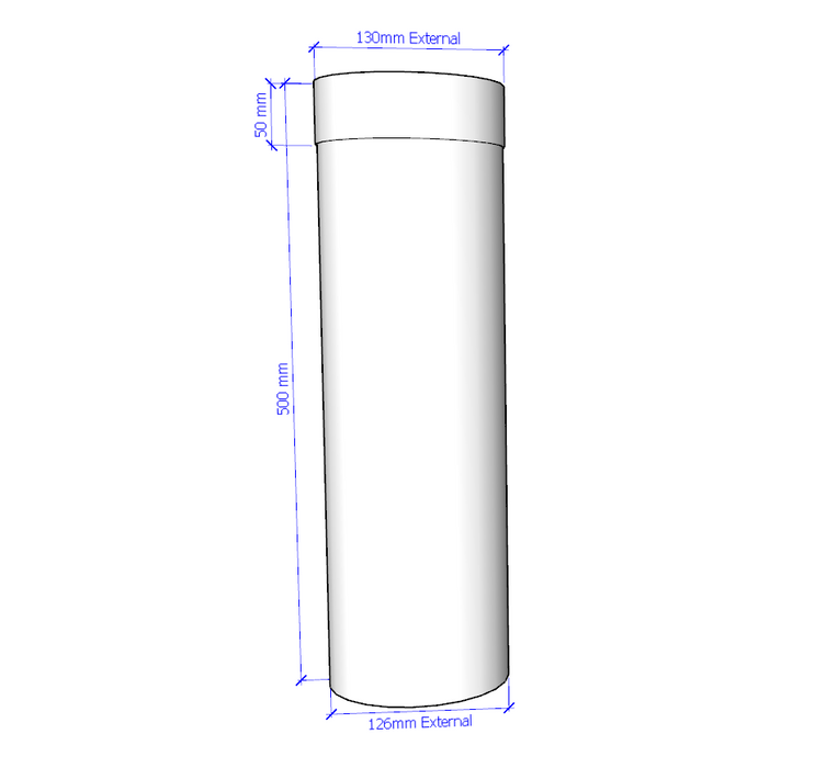 5" 500mm SS Flue Pipe (MI System 1)