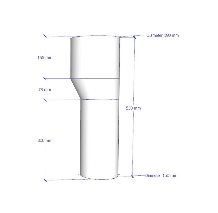 6 offset  Flue Adapter Dimension