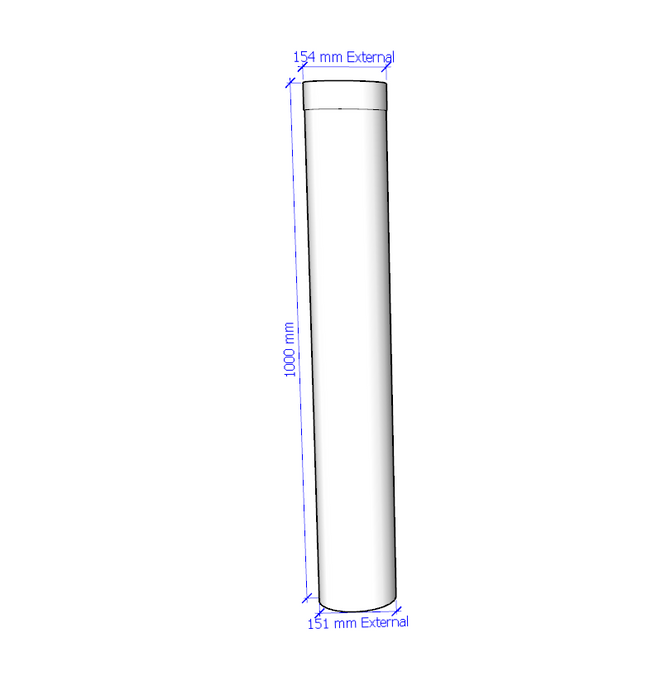 5" 1000mm SS Flue Pipe (MI System 1)