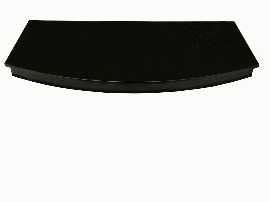 54 X 30 Arched Black Granite Hearth Lip and filled (Aprox. 80mm Thick)