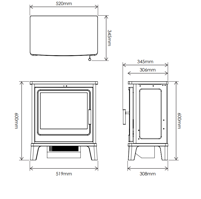 Solution Blackthorn Electric Free Standing Stove