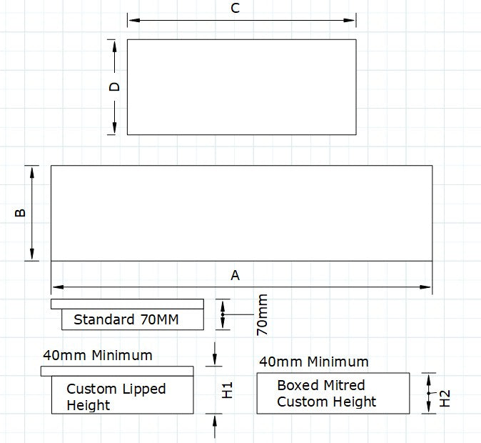 Honed Black Granite Tee Shape Hearth (2 Piece Boxed & Filled)