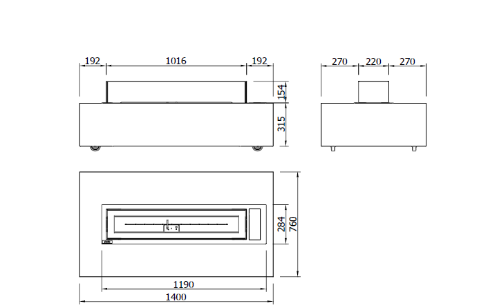 Planika Cabo Outdoor BEV Bio Ethanol Table