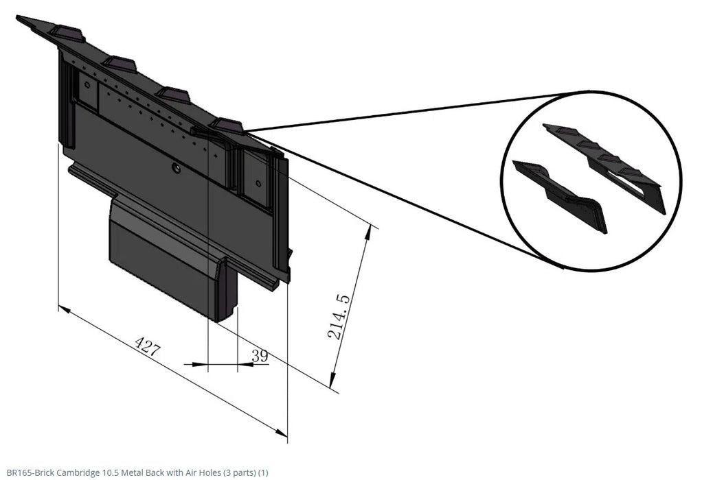 Henley Cambridge 10.5 Back Plate With Air Holes (Bricks)