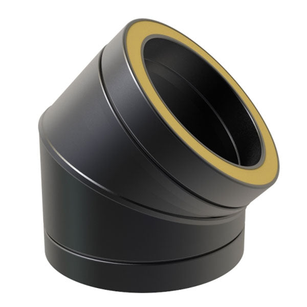 Convesa 150 45 BEND TWIN WALL PIPE BLACK