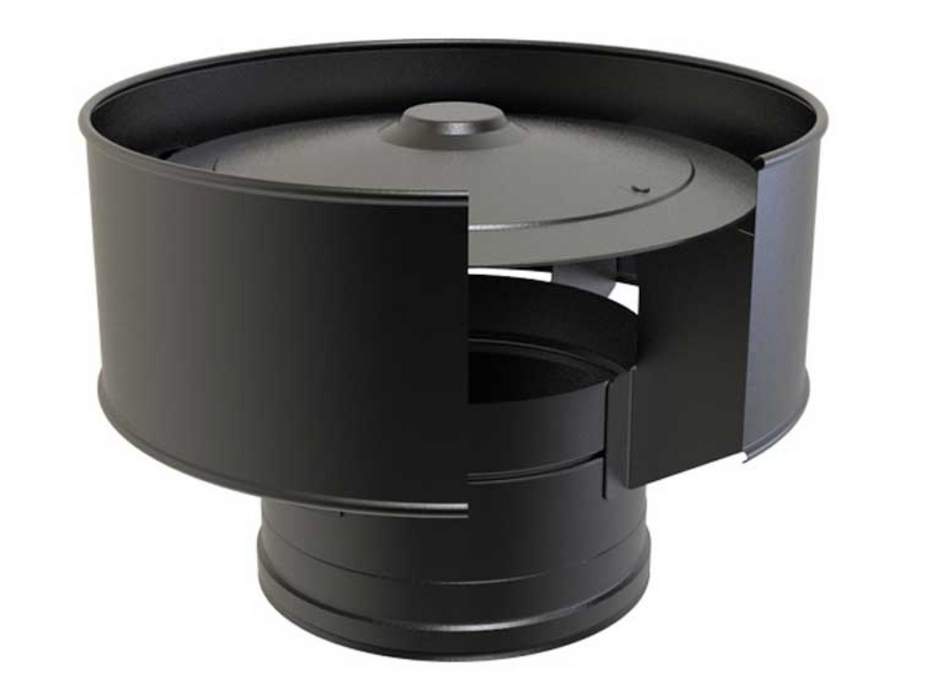 Convesa 150 ANTI DOWN DRAUGHT RAIN CAP TWIN WALL BLACK