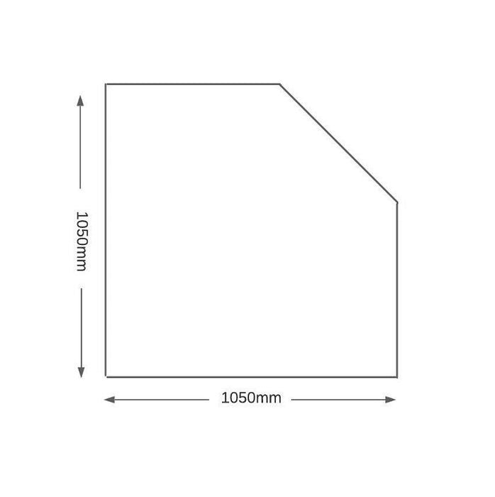 Black Granite Shaped Hearth | Corner Angled Front