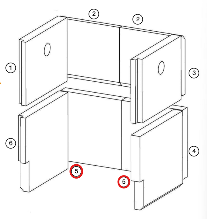 Riva 50 Lower Rear Firebrick (Each)