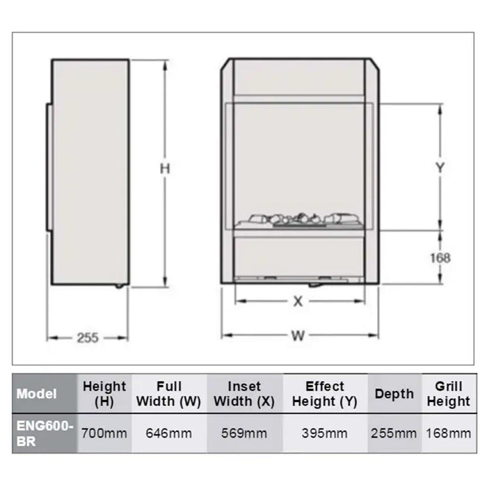 Dimplex Opti Myst 600 Chassis 2kw Heater With Brick
