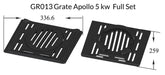 GR013 Grate Apollo 5 kw Full Set