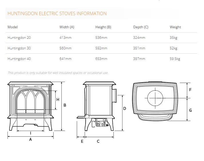 Gazco Huntingdon 40 Electric Stove