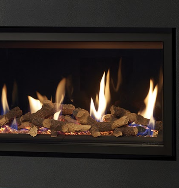 Studio 1 Conventional Flue - Black Glass Lining Set — Spratt Fireplaces