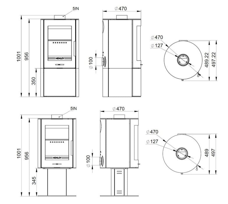 Geneva Logstore 5kW Pedestal Wood Burning (Eco)
