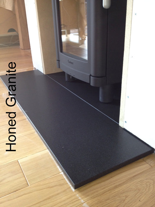 Honed Black Granite Tee Shape Stove Hearth 20mm (2 Piece)