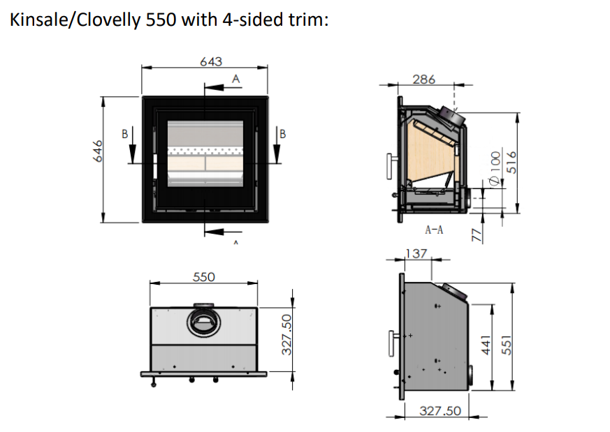 Mazona Kinsale 550 7KW Stove 4-Sided