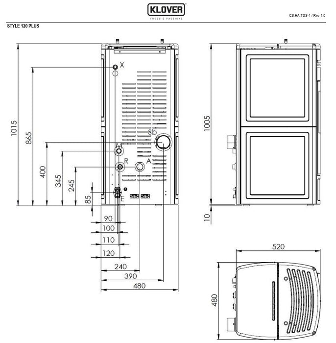 Klover Style 120 Plus Dimensions