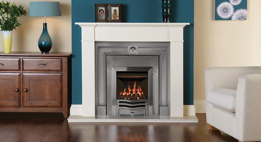 Logic HE Wave, Natural Gas Fire with Coals, Conventional Flue