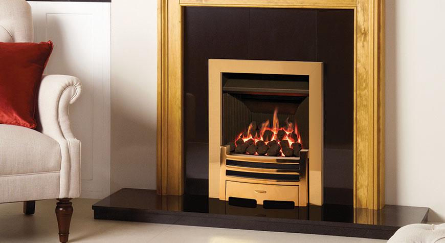 Gazco Logic He Arts Natural Gas Fire with Coals, Conventional Flue