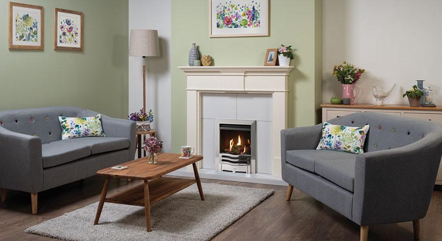 Logic HE Wave, Natural Gas Fire with Coals, Conventional Flue