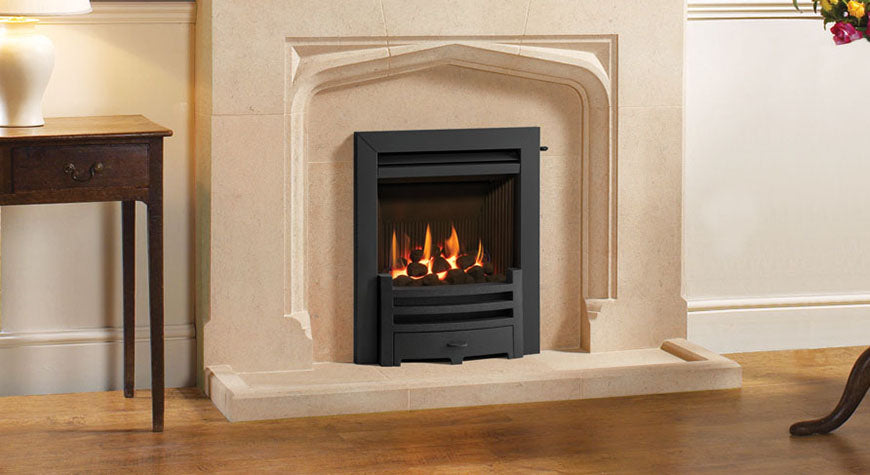 Gazco Logic He Arts Natural Gas Fire with Coals, Conventional Flue
