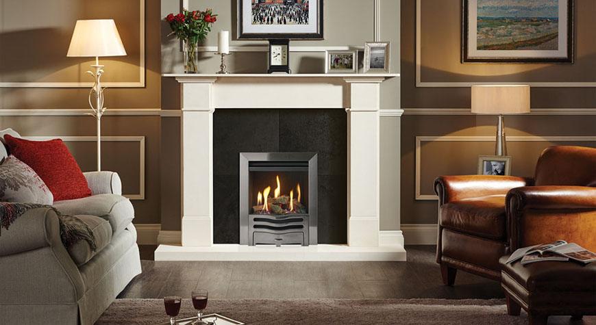 Logic HE Wave, Natural Gas Fire with Coals, Conventional Flue