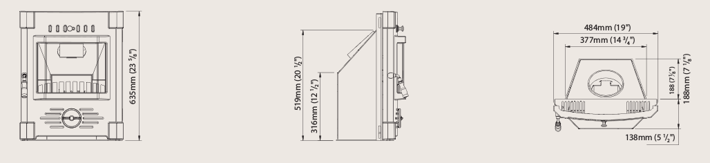 MULBERRY-736-Stoker-Non-Boiler-6.5kw-Dimensions