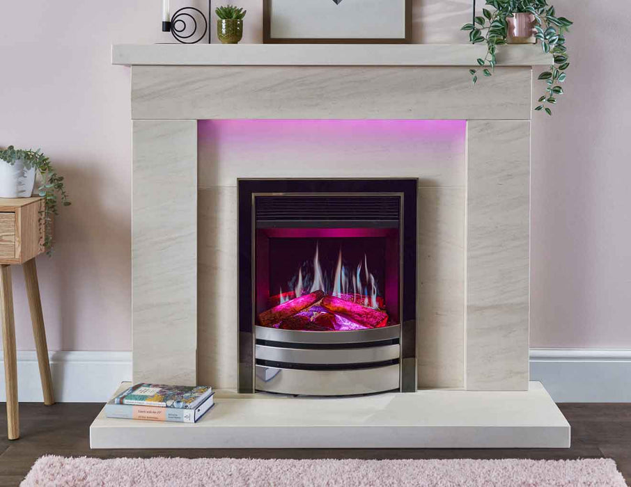 Opulus-16_-with-Nickel_Chrome-Prestige-Fascia-in-Beckford-Limestone-Surround-Pink-Flame