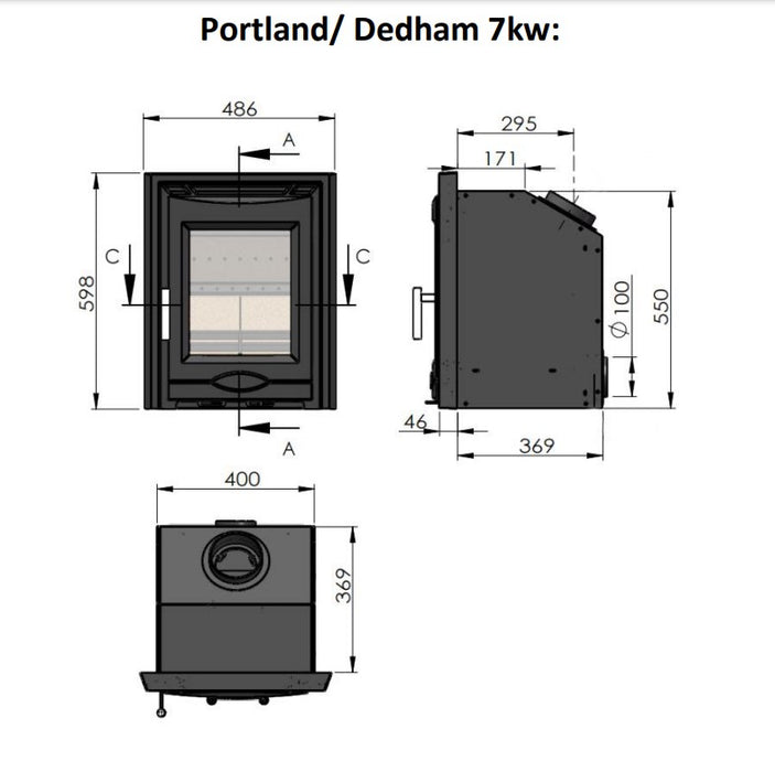 Mazona Portland 7kw Eco Inset Stove Matt Black