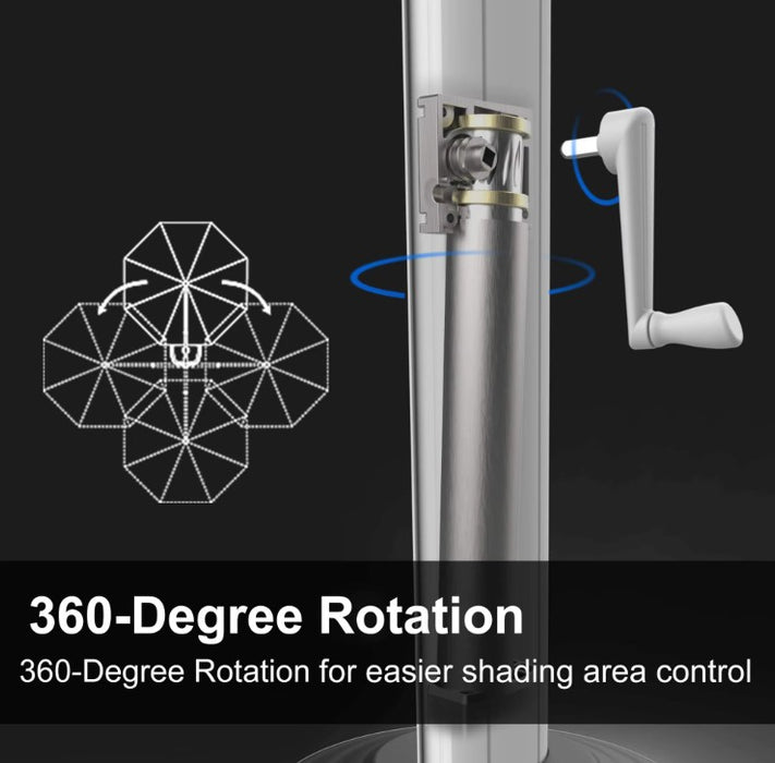 Luxury Commercial Grade Parasol Umbrella with Solar LED Lighting, Cream
