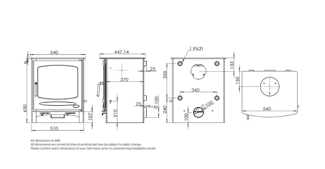 Henley Sherwood 12kW Matt Black Boiler Stove