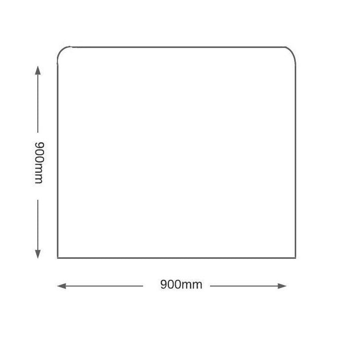 Black Granite Shaped Hearth | Square Rounded Corners