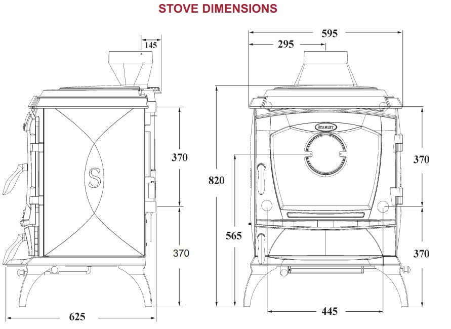 Stanley Reginald Stove Dimension