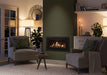 Gazco Studio 1 Profil gas fire in Anthracite with Log-effect fuel bed and Black Reeded lining