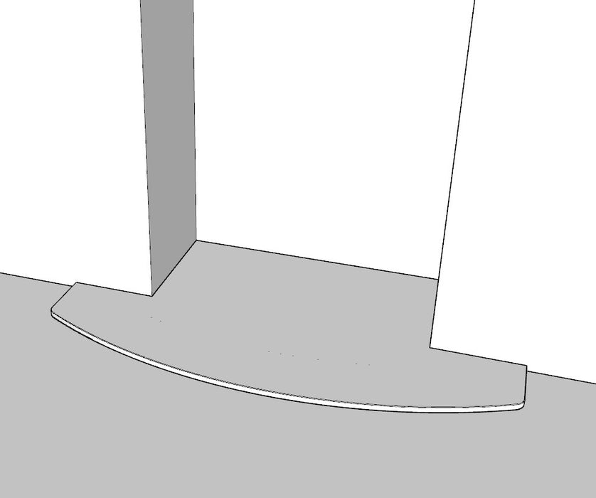 Custom Polished Black Granite Curved Hearth (2 Piece)