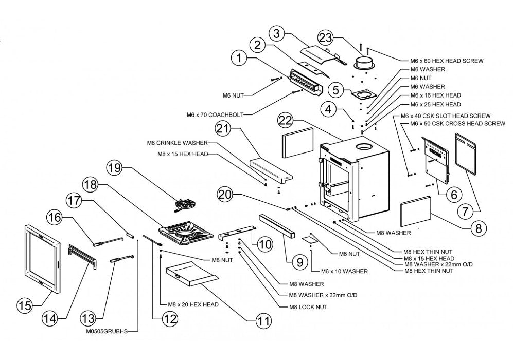 Stovax View 7 Parts MK1 (Serial Number (VM-7NMF)