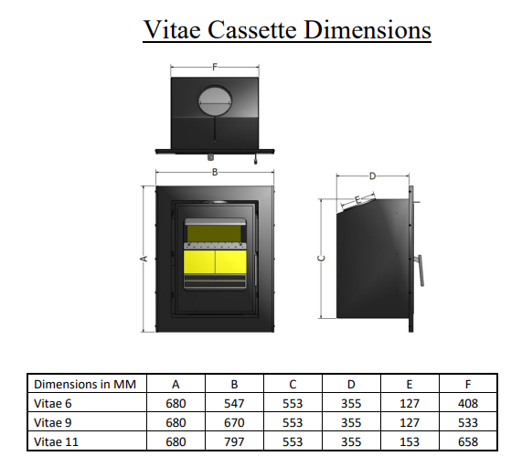 Vitae 11kw Cassette Stove Eco-design