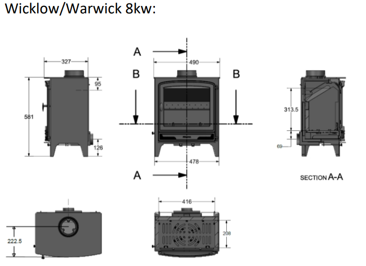 Mazona Wicklow 8kW Freestanding Stove