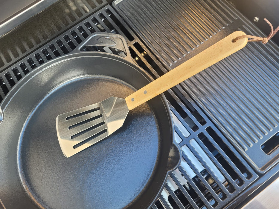 Stainless Steel BBQ Grill Tool Set 3-Piece With Wooden Handles