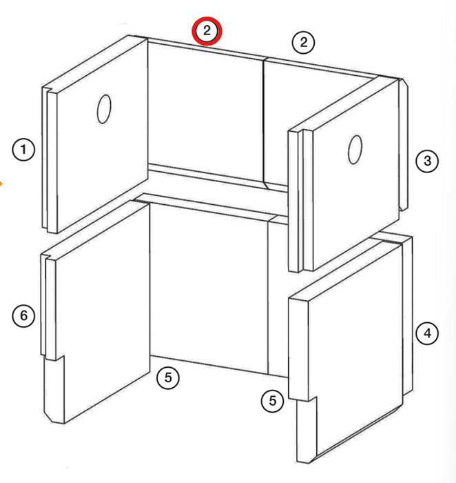 Riva 50/55 Upper Rear Firebrick (Each)