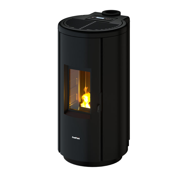 Free Point Chrome 5 Pellet Stove 5.5kW With Gold Trim