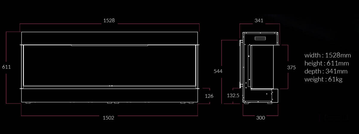 Emporio Marco Elite 1500 3 Sided Electric Fire